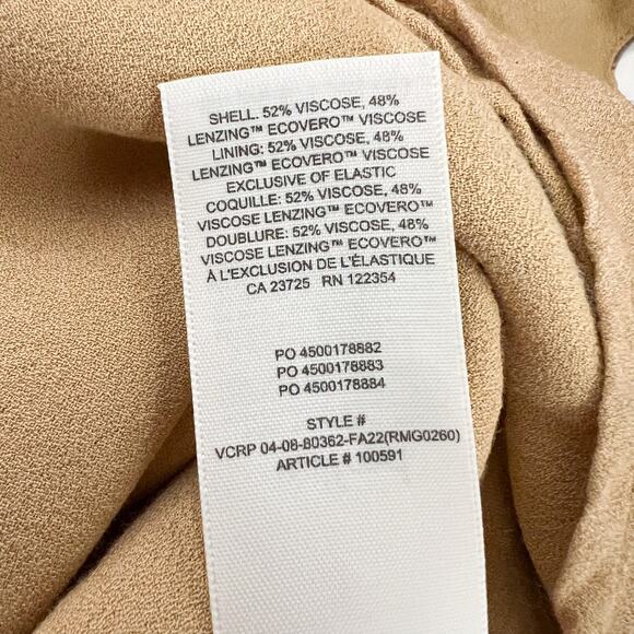 Aritzia | Wilfred Bellow Tan Yellow Floral Print Tie Bust Sexy Summer Midi Dress - Picture 10 of 13